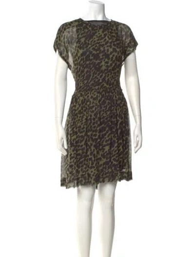 Pre-owned Isabel Marant Animal Print Knee-length Dress In Green