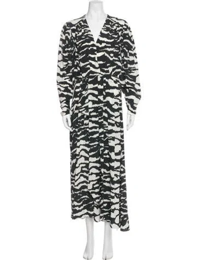 Pre-owned Isabel Marant Animal Print Long Dress In Black