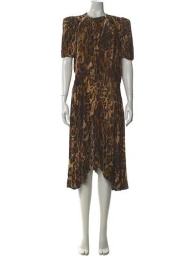 Pre-owned Isabel Marant Animal Print Long Dress In Neutral