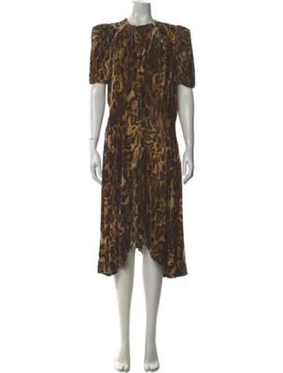 Pre-owned Isabel Marant Animal Print Long Dress In Neutrals