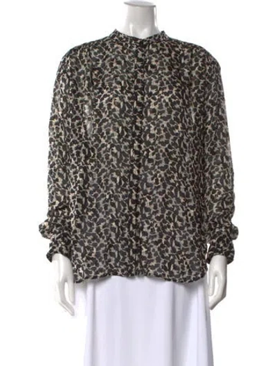 Pre-owned Isabel Marant Animal Print Long Sleeve Blouse