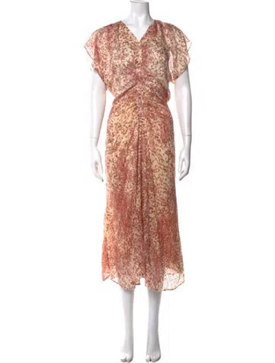 Pre-owned Isabel Marant Animal Print Midi Length Dress In Pink