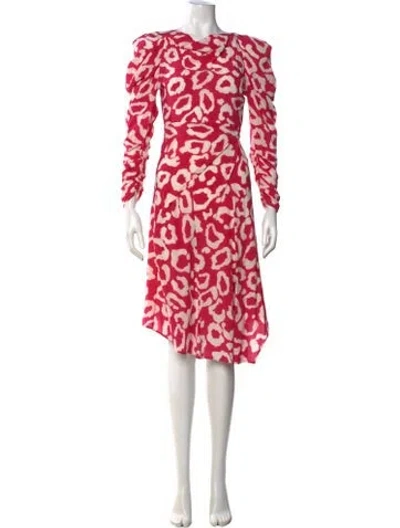 Pre-owned Isabel Marant Animal Print Midi Length Dress In Pink