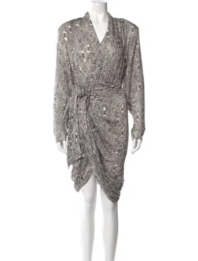 Pre-owned Isabel Marant Animal Print Midi Length Dress W/ Tags In Gray