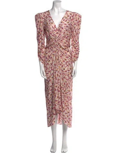 Pre-owned Isabel Marant Animal Print Midi Length Dress W/ Tags In Pink
