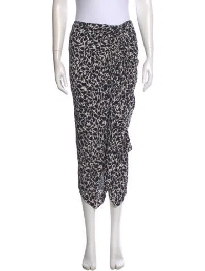 Pre-owned Isabel Marant Animal Print Midi Length Skirt In Black