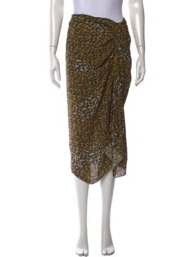 Pre-owned Isabel Marant Animal Print Midi Length Skirt In Orange