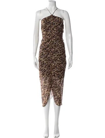 Pre-owned Isabel Marant Animal Print Mini Dress In Black