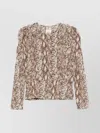 Isabel Marant Animal Print Silk Top With Box-pleat Detail