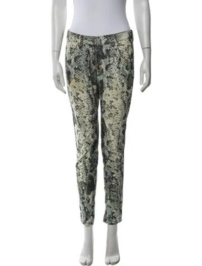 Pre-owned Isabel Marant Animal Print Skinny Leg Pants In Neutral