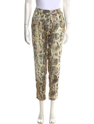 Pre-owned Isabel Marant Animal Print Straight Leg Pants In Neutral