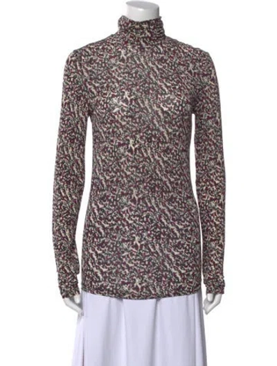 Pre-owned Isabel Marant Animal Print Turtleneck Sweater In Black