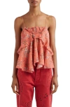 ISABEL MARANT ANISSA FLORAL COTTON & SILK CHIFFON CAMISOLE