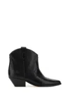 Isabel Marant Dewina Black Slip-on Ankle Boots With Low Block Heel In Leather Woman