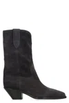 Isabel Marant Suede Iconic S Ankle Boots With Cuban Heel In Black
