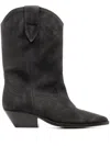 Isabel Marant Ankle Boots In Luxurious Calf Velvet Leather With Sleek Design And Quality Finish In Black