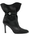 Isabel Marant Pointed Toe Ankle Length Boots With Metal Detail In Black