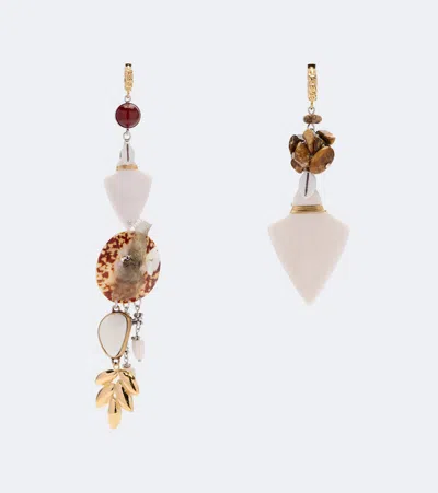 Isabel Marant Anna Asymmetric Drop Earrings In Multi
