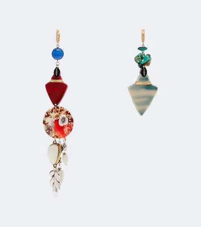 Isabel Marant Anna Asymmetric Drop Earrings In Red