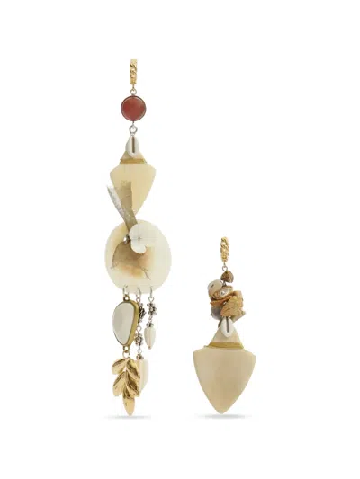 Isabel Marant Anna Asymmetrical Charm Earrings In Gold