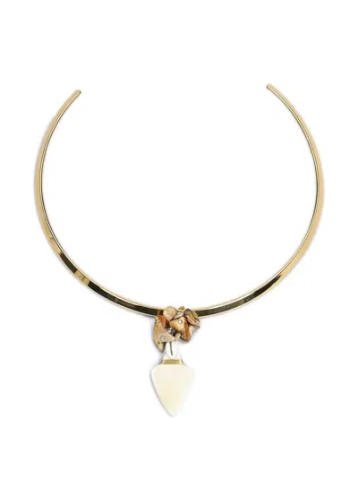 Isabel Marant Anna Stone-embellished Torque Necklace In Gold