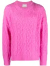 Isabel Marant Anson Cable-knit Jumper In Pink
