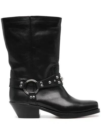 Isabel Marant Antya 45mm Biker Boots In Black