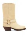 Isabel Marant Antya Suede Biker Boots In Beige