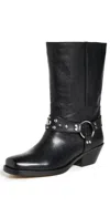 Isabel Marant Antya Leather Cowboy Boots In Black
