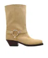 Isabel Marant Antya Suede Biker Boots In Nude