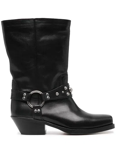 Isabel Marant Antya Leather Boots In Black