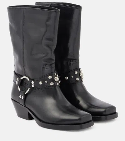 ISABEL MARANT ANTYA LEATHER COWBOY BOOTS