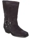 Isabel Marant Antya Suede Harness Moto Boots In Black