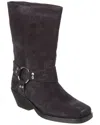 Isabel Marant Antya Suede Harness Moto Boots In Grey