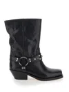 Isabel Marant Antya Leather Cowboy Boots In Black