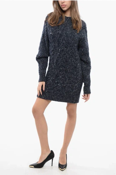 Isabel Marant Aran Nazae Dress With Cut Out Detail In Blue