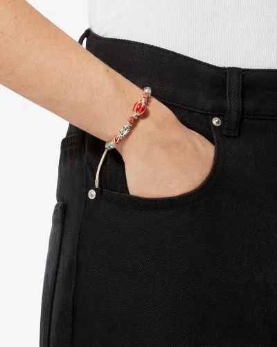 Isabel Marant Janis Beaded Bracelet In Silver