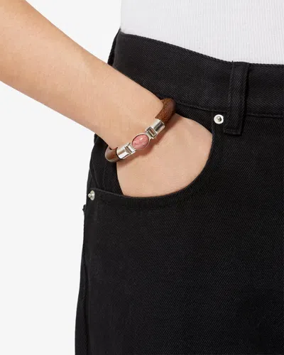 Isabel Marant Taylor Wood Stone Bracelet In Silver