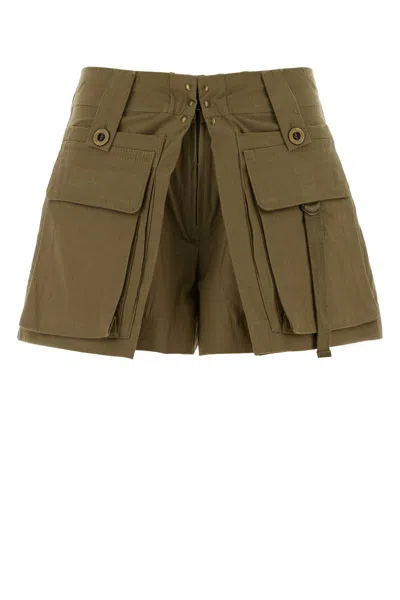 Isabel Marant Barta Cargo Shorts Straps Multiple Pockets In Neutral