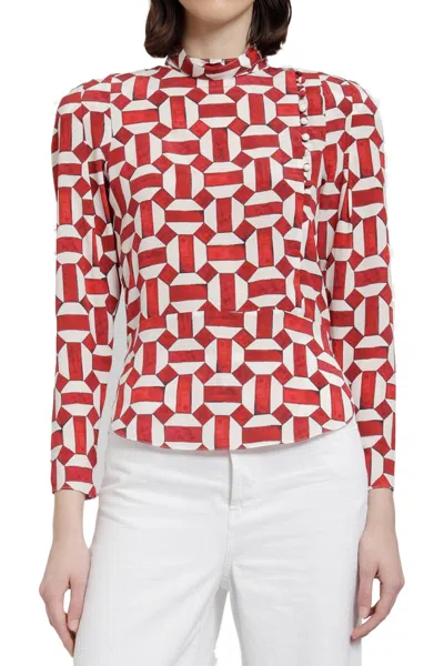 Isabel Marant Artus Abstract-print Blouse In White