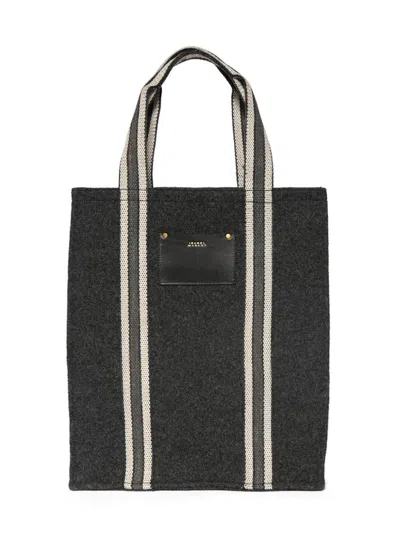 Isabel Marant Aruba Puebla Logo Patch Tote Bag In Black