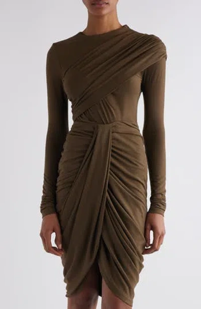 Isabel Marant Asna Draped Long Sleeve Top In Brown