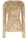 Isabel Marant Abstract Pattern Stretch Viscose Top In Neutrals