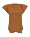 Isabel Marant Sebani Asymmetric Cotton T-shirt In Brown