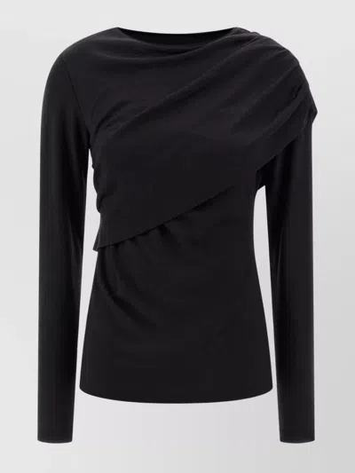 ISABEL MARANT ASYMMETRIC DRAPED LONG SLEEVE TOP