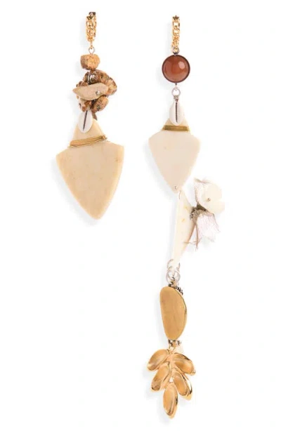 Isabel Marant Asymmetric Drop Earrings In Neutral