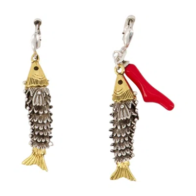 Isabel Marant New River Asymmetric Gold And Silver-toned Earrings