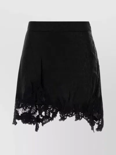 Isabel Marant Asymmetric Hem High Waist Mini Skirt In Black