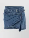 Isabel Marant Asymmetric Hem Mini Skirt Featuring Pockets In Blue