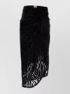 Isabel Marant Asymmetric Midi Skirt Animal Print In Black